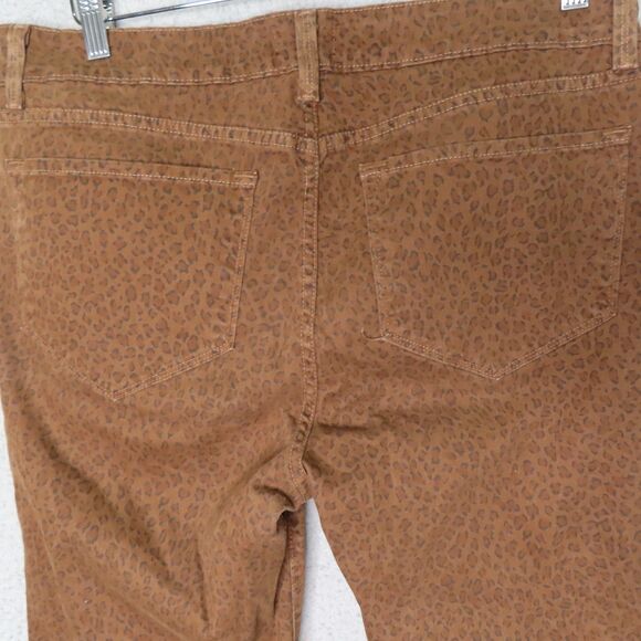 NYDJ Ankle Pants 14 Brown Cheetah Print Mid Rise 5 Pockets Ankle Cotton Blend - Picture 4 of 12